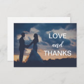 Einfaches Foto Moderne Hochzeit Dankeskarte (Vorne/Hinten)