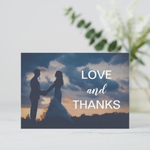 Einfaches Foto Moderne Hochzeit Dankeskarte