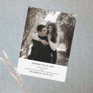 Einfaches Foto Moderne Hochzeit Einladung