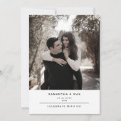 Einfaches Foto Moderne Hochzeit Einladung (Vorderseite)