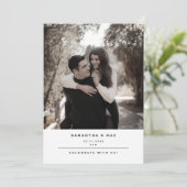 Einfaches Foto Moderne Hochzeit Einladung (Stehend Vorderseite)