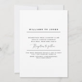 Einfaches Foto Moderne Hochzeit Einladung (Rückseite)