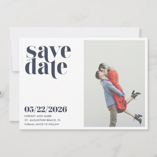 Einfaches Foto Moderne Hochzeit rettet das Datum Save The Date (Vorderseite)