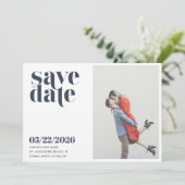 Einfaches Foto Moderne Hochzeit rettet das Datum Save The Date (Stehend Vorderseite)