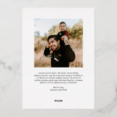 Einfaches Foto Moderne Weihnachten Folien Feiertagskarte (Rückseite)