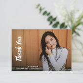 Einfaches Foto Moderner Abschluss Dankeskarte (Stehend Vorderseite)