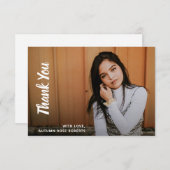 Einfaches Foto Moderner Abschluss Dankeskarte (Vorne/Hinten)