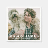 Einfaches Foto Moderner Abschluss Serviette (Vorderseite)