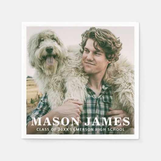 Einfaches Foto Moderner Abschluss Serviette (Vorderseite)