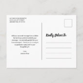 Einfaches Foto Moderner Abschluss Vielen Dank Postkarte (Rückseite)