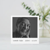 Einfaches Foto Moderner Todestag Einladung (Stehend Vorderseite)