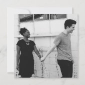 Einfaches Foto Modernes Herz Spanische Hochzeit Save The Date (Rückseite)