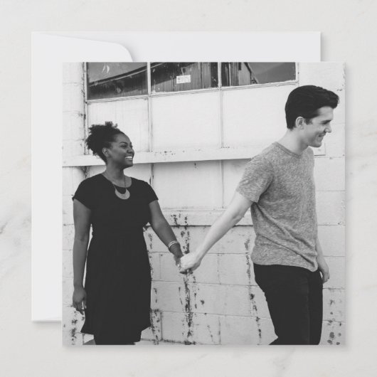 Einfaches Foto Modernes Herz Spanische Hochzeit Save The Date (Rückseite)