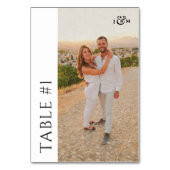 Einfaches Foto-Monogramm-Hochzeit Tischnummer (Vorderseite)