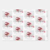 Einfaches Foto Muster Name Skript Frohe Weihnachte Geschenkpapier Set (Vorderseite 2)