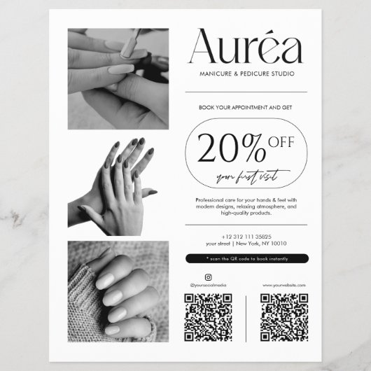 Einfaches Foto Nail Tech Beauty Flyer (Vorne)