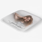 Einfaches Foto Name Script Abschluss 2024 Party Pappteller (Gewinkelt)