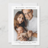 Einfaches Foto Neuborn Baby Birth Ankündigung (Vorderseite)