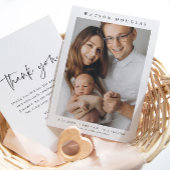 Einfaches Foto Neuborn Baby Birth Dankeskarte