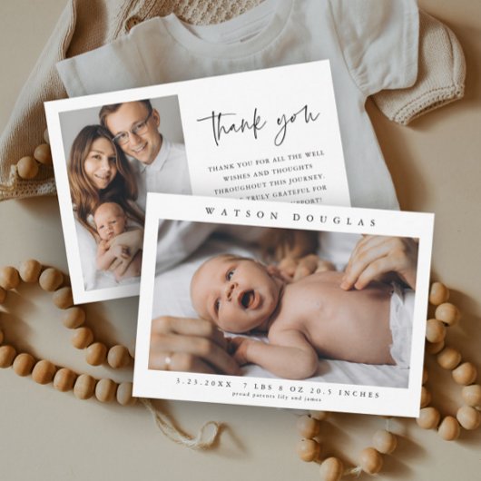 Einfaches Foto Neugeborenes Baby Foto Birth Ankündigung