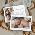 Einfaches Foto Neugeborenes Baby Foto Birth Dankeskarte<br><div class="desc">Einfaches Foto Neugeborenes Baby Foto Geburtshinweis Dankeschön-Karte mit minimaler Typografie und Foto auf der Vorderseite. Der Rücken hat ein zweites Foto und danke Ihnen,  dass die Familie. Klicken Sie auf die Schaltfläche Bearbeiten/Personalisieren,  um dieses Design anzupassen.</div>