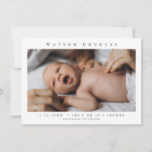 Einfaches Foto Neugeborenes Baby Foto Birth Dankeskarte (Vorderseite)