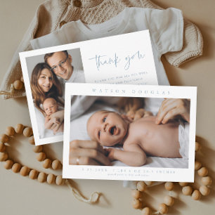 Einfaches Foto Neugeborenes Baby Foto Geburt Dankeskarte