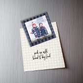 Einfaches Foto Niedlich Calligraphy Buffalo Karo Magnet