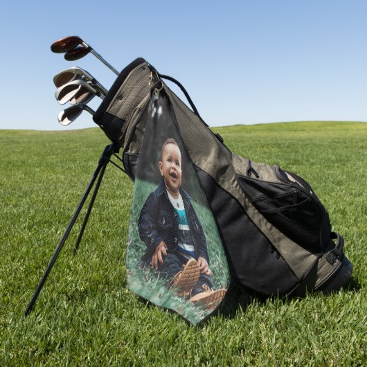Einfaches Foto Niedlich Kid Custom Personalisiert Golfhandtuch (Gras)