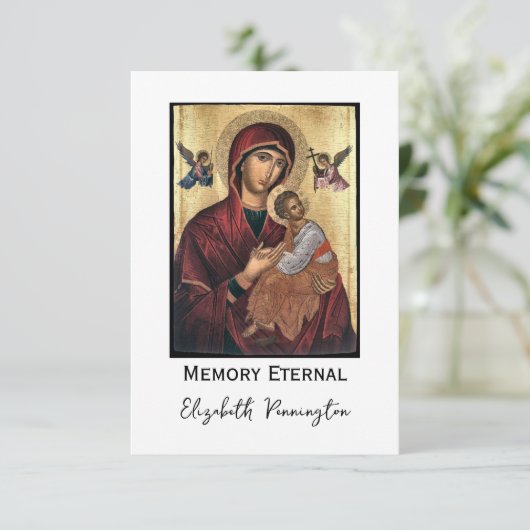 Einfaches Foto Orthodox-Christlich-Gedächtnis Dankeskarte (Stehend Vorderseite)