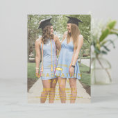 Einfaches Foto Overlay Double Abschluss Gold Folieneinladung (Stehend vorne)