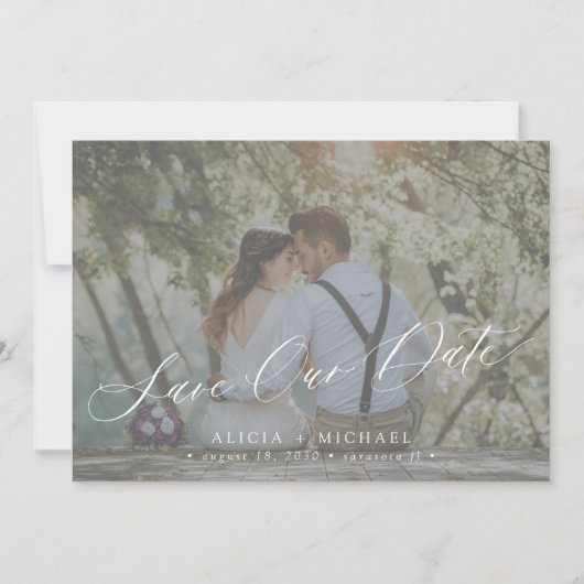 Einfaches Foto-Overlay Save The Date (Vorderseite)