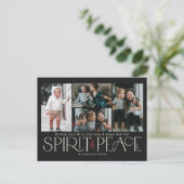 Einfaches Foto Peace Black Red Feiertagspostkarte (Stehend Vorderseite)