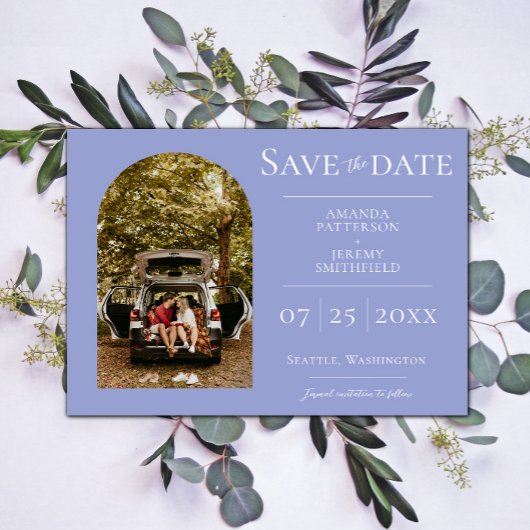 Einfaches Foto | Periwinkle Save the Date