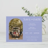 Einfaches Foto | Periwinkle Save the Date (Stehend Vorderseite)