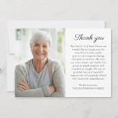 Einfaches Foto Personalisiert Message Funerary Dankeskarte (Vorderseite)