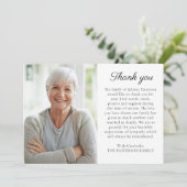 Einfaches Foto Personalisiert Message Funerary Dankeskarte (Stehend Vorderseite)