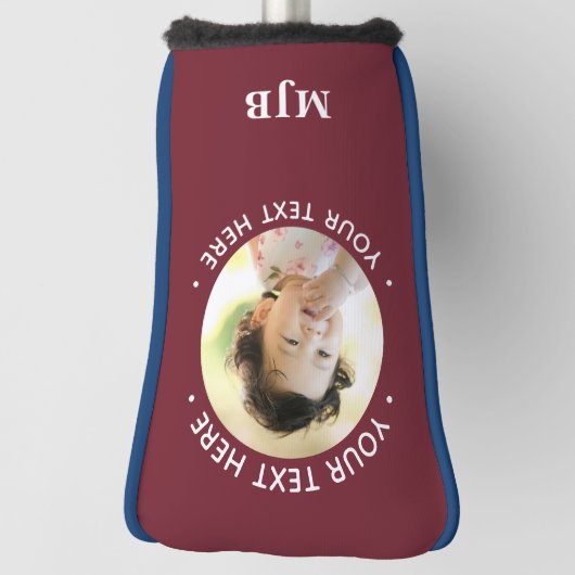 Einfaches Foto Personalisiert Monogramm 3 Initial Golf Headcover (Rotieren 90)