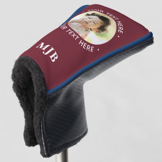 Einfaches Foto Personalisiert Monogramm 3 Initial Golf Headcover (3/4 Vorderseite)