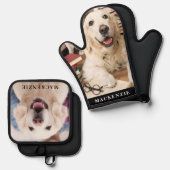 Einfaches Foto Personalisierte Farben Ofenhandschuh & Topflappen-Set (Vorderseite/Rückseite)