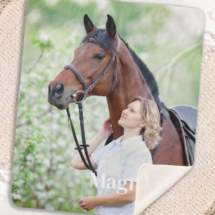 Einfaches Foto Personalisiertes Pferd Lover Sherpadecke
