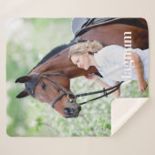 Einfaches Foto Personalisiertes Pferd Lover Sherpadecke (Vorderseite (Horizontal))