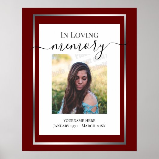 Einfaches Foto-Poster für den liebenden Speicher Poster (Vorne)