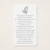 Einfaches Foto Praying-Hands-Gedenkkarten (Rückseite)