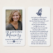 Einfaches Foto Praying-Hands-Gedenkkarten (Vorne & Hinten)