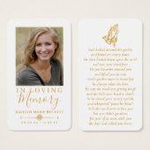 Einfaches Foto Praying-Hands-Gedenkkarten (Vorne & Hinten)