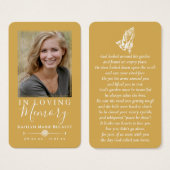 Einfaches Foto Praying-Hands-Gedenkkarten (Vorne & Hinten)