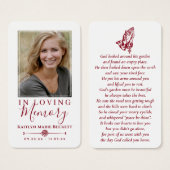 Einfaches Foto Praying-Hands-Gedenkkarten (Vorne & Hinten)