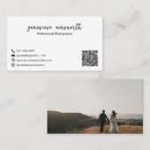Einfaches Foto QR Code Elegante Moderne Visitenkarte (Vorne/Hinten)