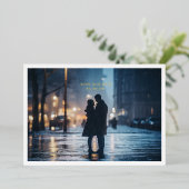 Einfaches Foto QR CODE Hochzeitsszenario speichern Folieneinladung (Stehend vorne)